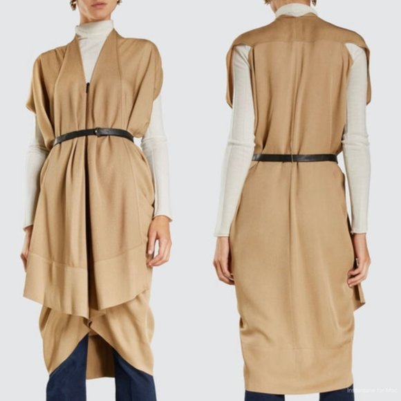 Zero + Maria Cornejo Camel Draped Vest - Picture 1 of 6